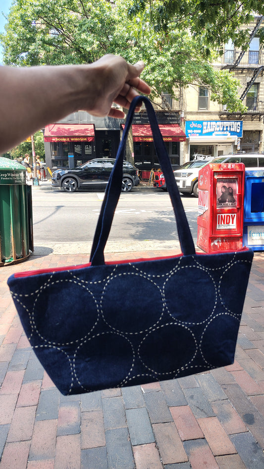 The Sashiko Circles Denim Tote